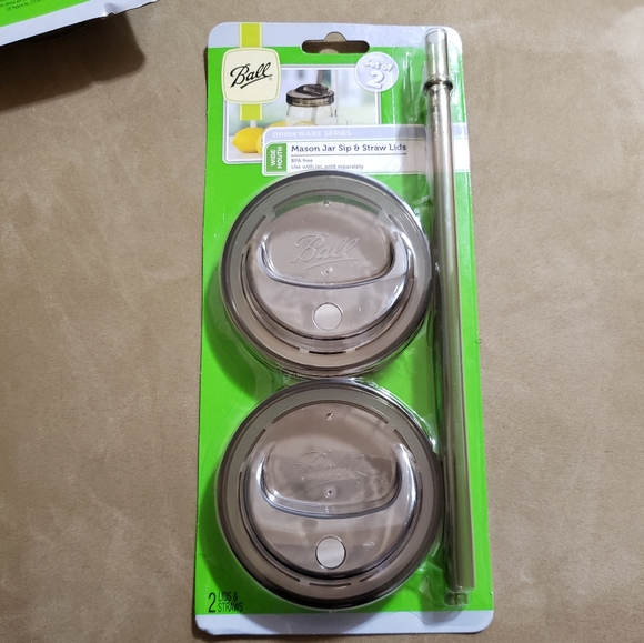 Mason Jar Accents Ball Mason Jar Sip Straw Lids Wide Mouth Set